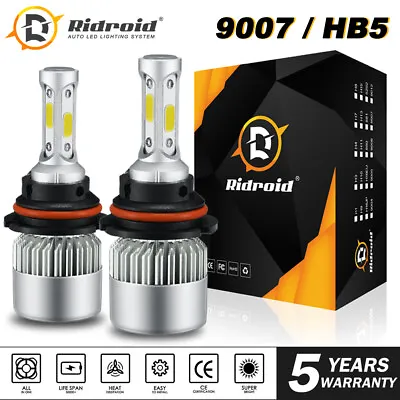 9007 HB5 COB LED Headlight Bulbs Conversion Kit High Low Beam 6000K Super White • $13.98
