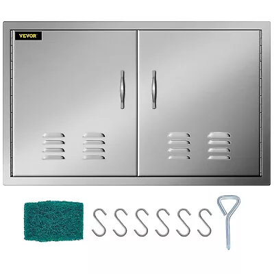 VEVOR Double Outdoor Kitchen Access 36Wx21H Inch Door Stainless Steel W/ Vent • $95.99