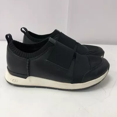 UGG Trainers Women's UK Size 4 Black Leather RMF03-RH • £7.99