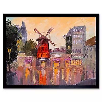 Moulin Rouge Painting 12X16 Inch Framed Art Print • $34.99