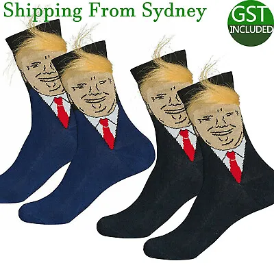 $5.59 • Buy 1 Pair President Donald Trump Soft Socks 3D Fake Hair Style Crew Socks Novelty