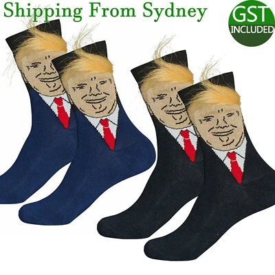 $5.59 • Buy 1 Pair President Donald Trump Soft Socks 3D Fake Hair Style Crew Socks Novelty