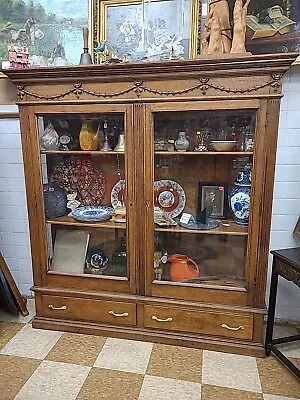   Antique Victorian Oak  Bookcase Curio • $675