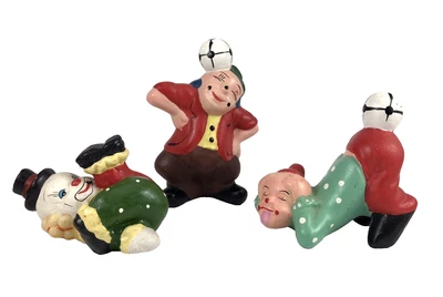 $5.95 • Buy 3 Ceramic Clown Figurines ~ Hand Painted ~ Vintage