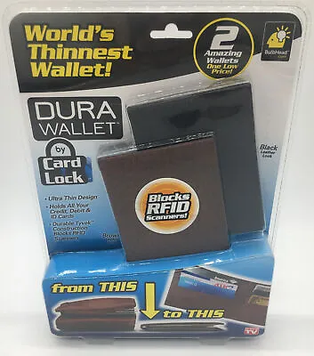 2 Pack DuraWallet Thinnest Wallet Block RFID Scanners Card Lock • $17.99