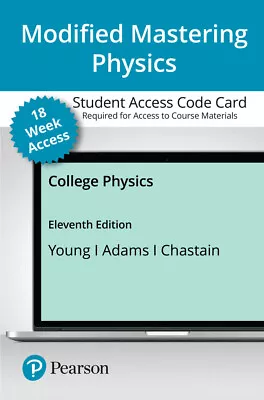 Modified Mastering Physics College Physics (18-Weeks) 11th Edition Access Code • $87.99