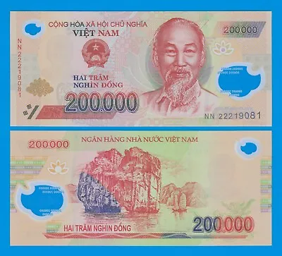 Vietnam 200000 Dong P 123 New 2022 UNC 200000 Viet Nam Polymer Ho Chi Minh • $19.99