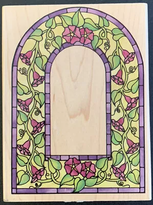Rubber Stampede Stained Glass Morning Glory Arch Rubber Stamp • $6.99