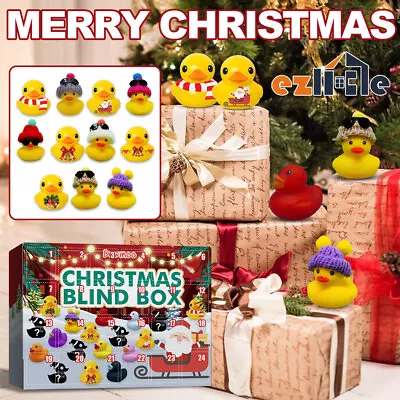 24 Days Countdown Rubber Ducks Christmas Advent Calendar Kids Toy Xmas Blind Box • $17.49