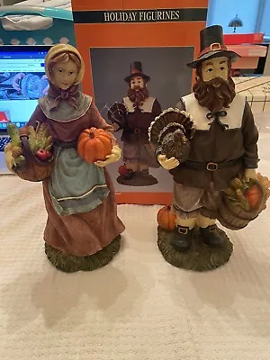 Vintage Deers Merchandise Resin Thanksgiving Pilgrim Figurines • $40