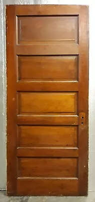 32 X80  Antique Vintage Old Reclaimed Interior SOLID Wood Wooden Door 5 Panels • $229.99