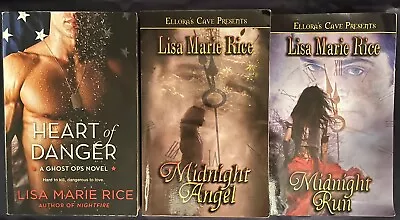 Lisa Marie Rice - 3 Tradesize Books:Midnight Angel/Midnight Run/Heart Of Danger • $3