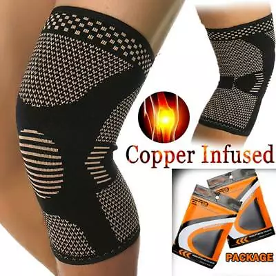 Copper Knee Strap Support Arthritis Relief Wrap Brace Sports Sports Protector IA • £6.39