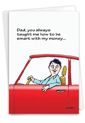 1 Funny Father's Day Card With Envelope - Smart With Money • $6.89