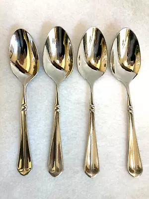 4  Mikasa Stainless French Countryside   7 1/4   Oval Place / Soup Spoons • $11.49