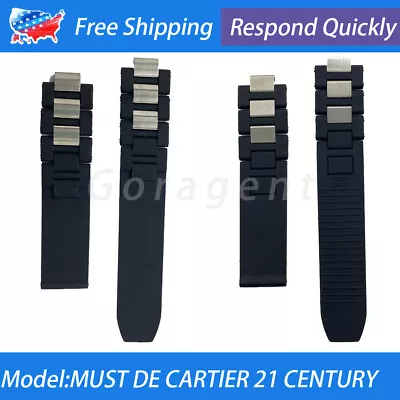 20*10mm For Cartier 21 Century Chronograph Quartz Rubber Steel Watch Strap Band • $15.66