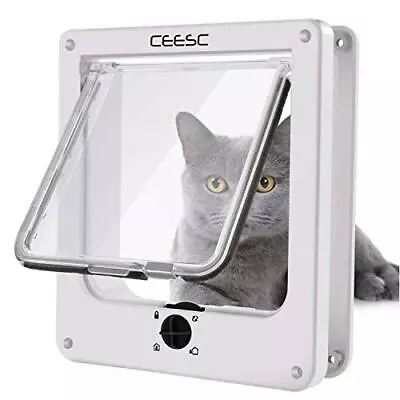 CEESC Cat Doors Magnetic Pet Door With Rotary 4 Way Lock For Cats • $25.57