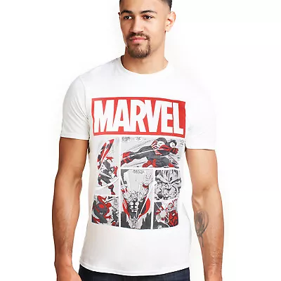 Official Marvel Mens Heroes Comics T-shirt White S-2XL • £13.99