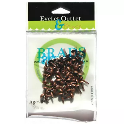 Eyelet Outlet Round Brads 4mm 70/Pkg Brushed Copper • $6.29