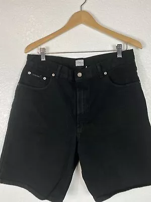 Vintage Calvin Klein Baggy Jean Shorts Size 34 90s Y2K Black • $24.99