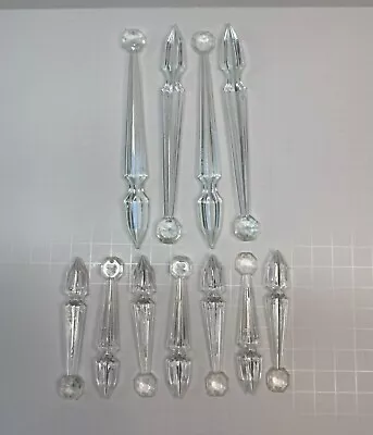 11 Vintage Clear Plastic Lucite Crystal Prism Icicle Christmas Ornaments • $20