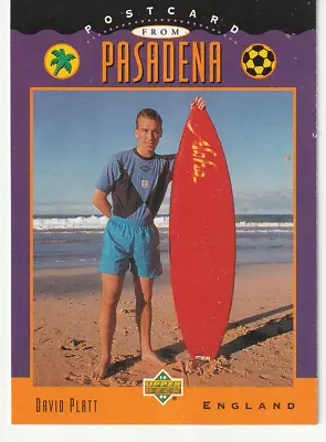 Upper Deck Postcard From Pasadena Football Trade Card - David Platt England • £1.49