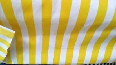 Yellow 1  Cabana Stripe Poly-cotton 60  Sew Craft Decor Dress Fabric New • $4.98