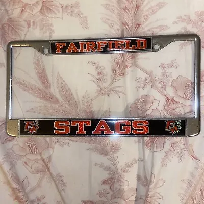 Vintage Fairfield University College License Plate Metal Frame Rare • $10