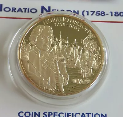 HORATIO NELSON 2003 $2 24 CARAT GOLD PLATED PROOF ECCB PIEDFORT - Coa • £19.95