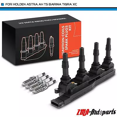 Ignition Coil & 4x Spark Plugs For Holden Astra AH TS Barina Tigra 1.8L 09119567 • $95.99