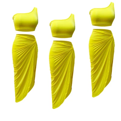 £14.71 • Buy  1 Set Of Plus-size Dress Pleated Solid Color Skirt Casual Suit Coat And Skirt