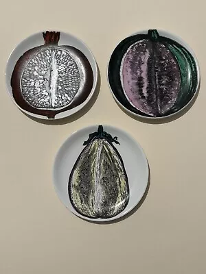 Vintage Fornasetti (3) Sezioni Di Frutta Porcelain Coasters Saucers • $120