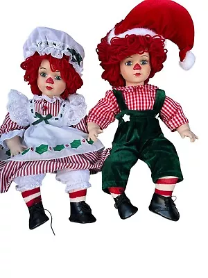 HTF SANTA & MRS. CLAUS MARIE OSMOND Christmas Holiday Dolls Raggedy Ann & Andy • $95