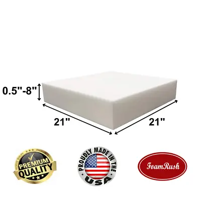 FoamRush 21  X 21  High Density Upholstery Foam Cushion (Made In USA) • $30.97