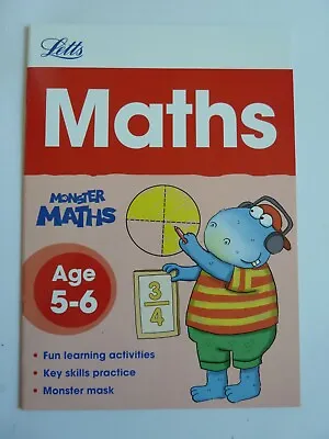 Letts Monster Maths Home Learning Workbook Age 5-6 Years KS1 NEW • £4.99