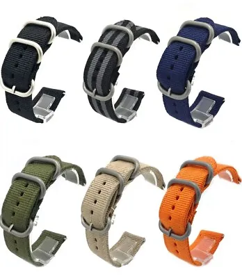 Heavy Duty Nylon 2 Piece 3 Ring Military Divers Watch Strap Band 18/20/22mm • $11.99