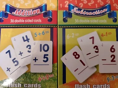 Addition & Subtraction Flash Cards Set Of 2 Boxes Ea With 36 Double SIDED Math  • $14.99