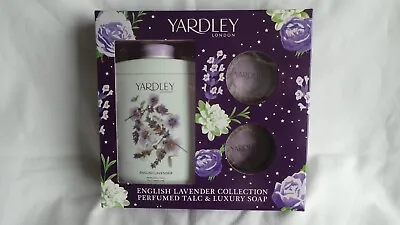 BRAND NEW Yardley London English Lavender Gift Set Talc 200g & X2 Soap Unopened • £12.95