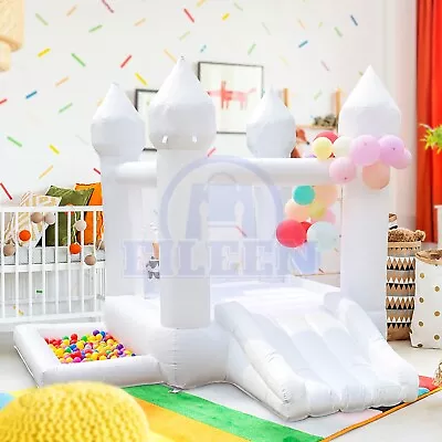 9x9ft Mini Oxford Inflatable White Bouncy Castle Bounce House Bouncer For Kids • $179