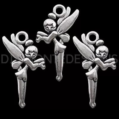 10 Pcs Tibetan Silver Angel Fairy Charms Tinkerbell 25mm Jewellery Pendant D262 • £2.10