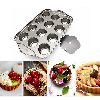 £11.25 • Buy Deluxe 12 Mini Cheesecake Cup Cake Tray Non Stick Muffin Cupcake Baking Tin Pan