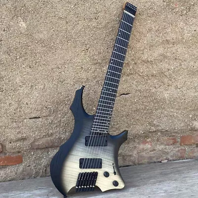 7 String Headless Electric Guitar Active Pickups Fanned Frets 9 Piece Maple Neck • $599