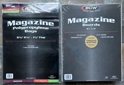 (25 Pack) BCW Magazine Bags And Boards Resealable Thick Acid Free - Archival • $16.50