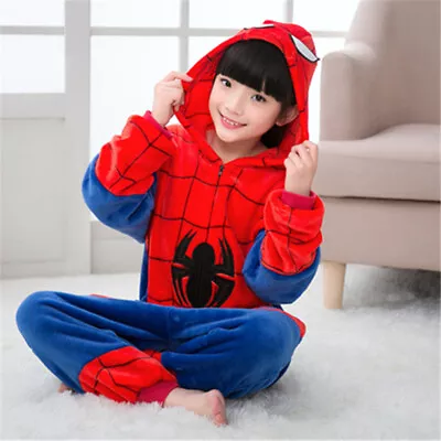 Kids Pokemon Spider-Man Cosplay Costume Animal Kigurumi Pajamas Sleepwear Outfit • $20.66