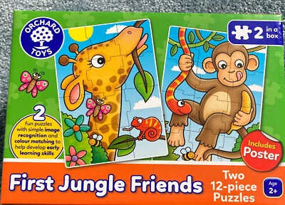 £8.50 • Buy Orchard Toys First Jungle Friends Educational 2x 12-Piece Jigsaw Puzzles New