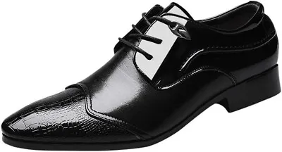 Men's Dress Shoes Leather Casual Dress Shoes For Men Leather Business Oxfords 47 • £7.99