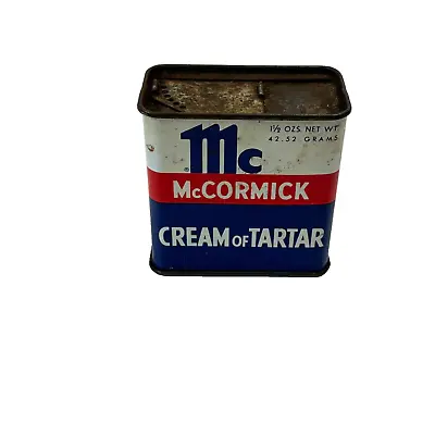 Vintage McCormick Cream Of Tartar Spice Tin Container Full • $10