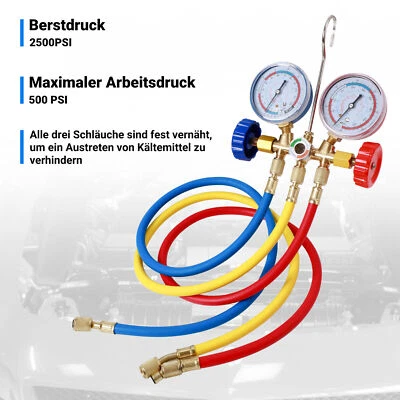 $39.87 • Buy Refrigeration Manifold Gauge AC Charging Hose Air Conditioner HVAC R12 R410A R22