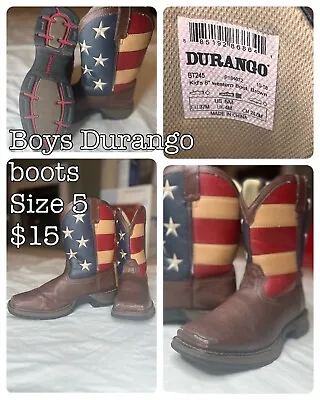 Durango Boys' American Flag Western Boot - Square Toe - BT245 • $8.50