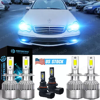 For Mercedes-Benz C230 2002-2007 6Pcs 8000K LED Headlight Fog Light Bulbs Kit • $31.98